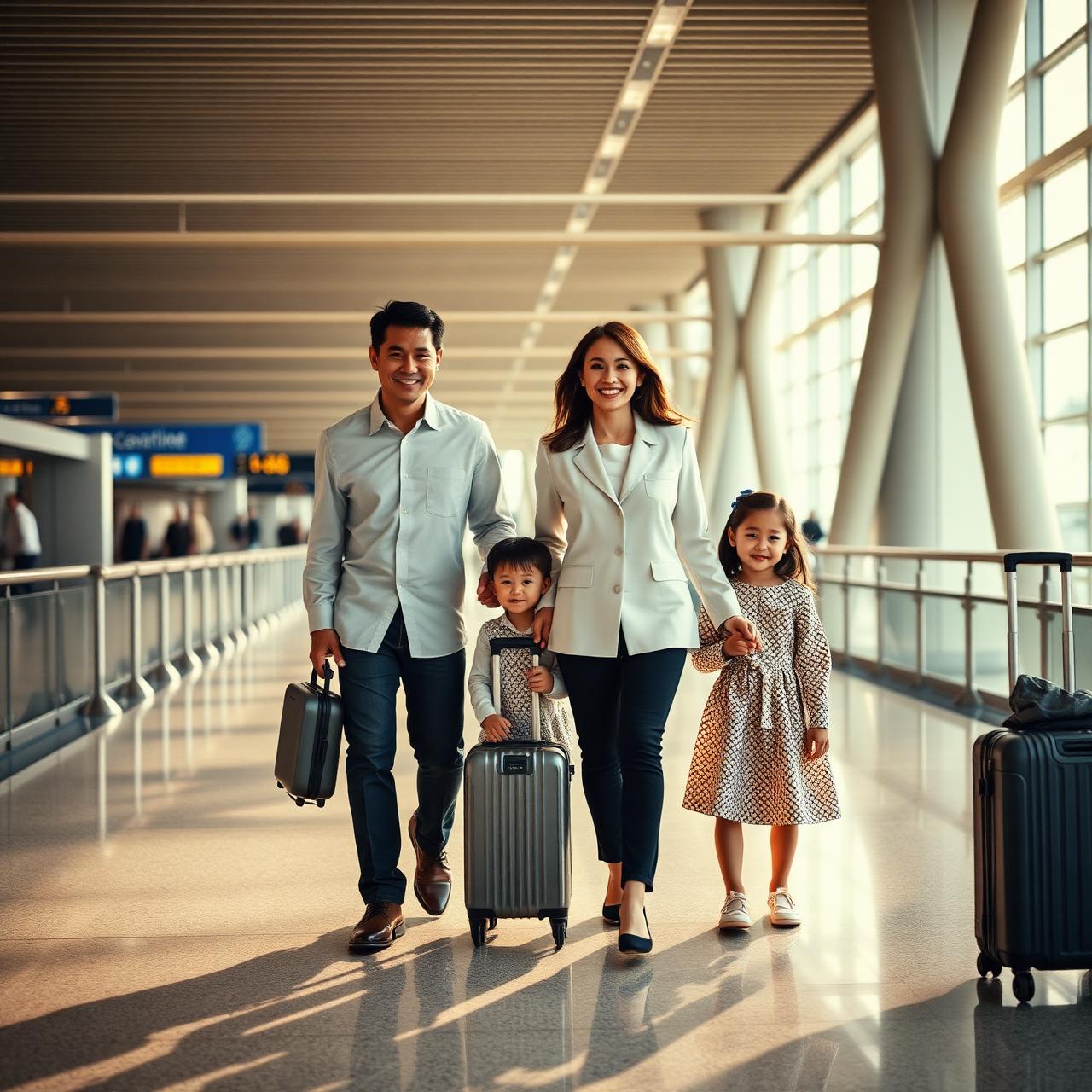 Family arriving